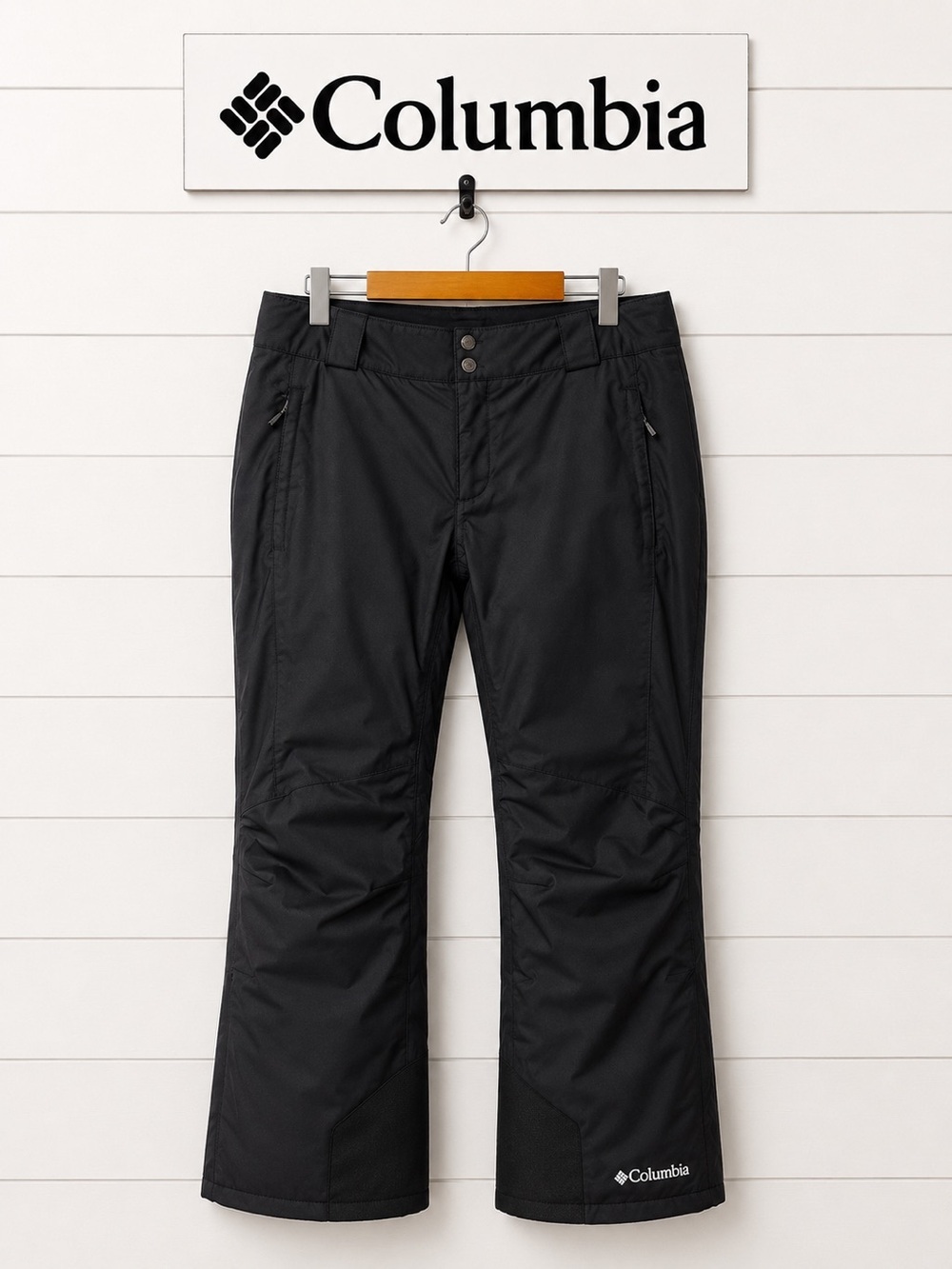 COLUMBIA Omni-Heat Black Insulated Snow Pants Size M Short
